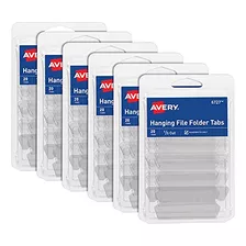 Hanging File Folder Tabs And Inserts, 1/5 Cut, Clear, 6...