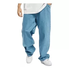 Calça Jeans Reta Balão Moda Masculina Larga Skate