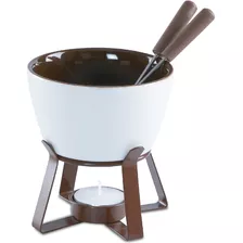 Aparelho Fondue Binche Cerâmica 5 Peças Chocolate E Queijo