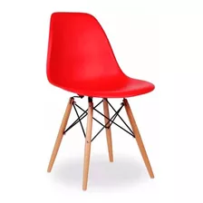 Silla Eames Sillas Living Comedor Colores Varios LG Color De La Estructura De La Silla Madera Color Del Asiento Rojo Diseño De La Tela Plastico