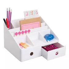 Organizador De Escritorio Color Blanco. Mdesign., Blanco