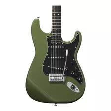 Guitarra Elétrica Studebaker Sky Hawk Sss De Marupá Vintage Army Green Com Diapasão De Pau Ferro