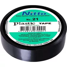 60 Cinta De Aislar Plastica 19mm X 18m Nitto N°21 Color Negro Liso
