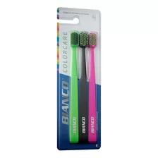 Escova De Dente Bianco Colorcare Kit C/3 Resistente