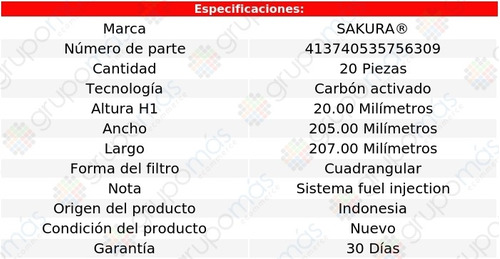 Caja 20 Filtros De Cabina Carbn Activado Vibe L4 1.8l 03/08 Foto 2