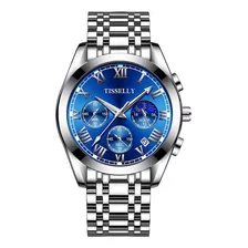 Reloj De Cuarzo Tisselly Luminoso E Inoxidable