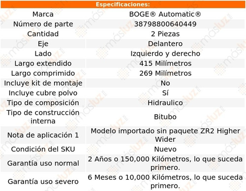 Set 2 Amortiguadores Del Boge Sonoma 4wd L4 2.5l 91 Al 93 Foto 2