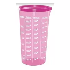 Copo De Medida Graduado Rosa Medidor 500 Ml Com Tampa