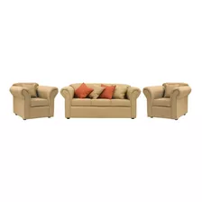 Juego De Living 3-1-1 Essenza Modelo Amapola Tela Beige