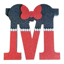 Letra Decorada Mickey Ou Minnie Em Mdf Eva 15 Cm 1 Unidade 