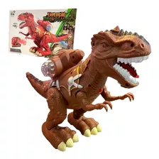 Dinossauro Grande T Rex Solta Fumaça Brinquedo Anda Sons Luz