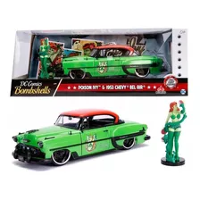 Poison Ivy Chevy Bel Air 1953 Jada Bombshells 1:24 Color Verde