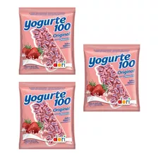 Bala Yogurte100 Sabor Morango Festa Aniversário Kit 1200g