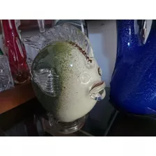 Vaso Antigo De Vidro Em Formato De Peixe