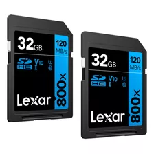 Kit 2 Cartão Memória Lexar 32gb 120mbs Alta Performance 800x