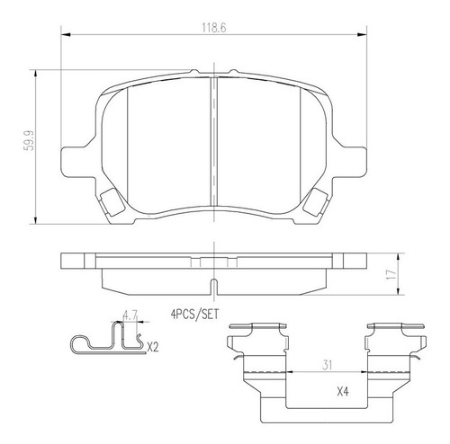 Set-4 Balatas Ceramica Delanteras Saturn Aura 3.5l V6 07/08 Foto 2