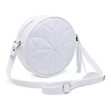 Bolsa Branca Feminina Pequena Redonda Disco Transversal Clut