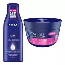 Kit Hidratação Nivea Creme Corporal 200 E Facial Noturno