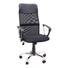 Cadeira De Escritório Duoffice Du-200 Preta Com Estofado De Mesh