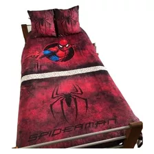 Spiderman Rojo - Combo Manta + 2 Fundas Almohadón