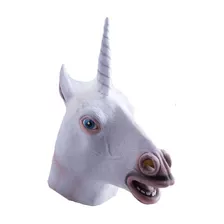 Máscara Unicorn Hombre, Blanco, Un Tamaño.