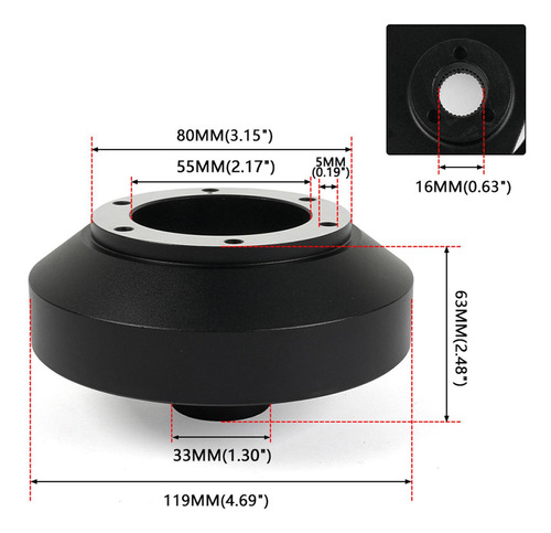 Adaptador De Buje Corto Para Volante, Duradero Para G37 G35 Foto 2