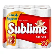 Papel Higiénico Sublime Hoja Simple X 12 Rollos