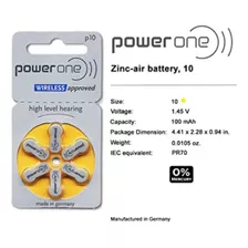 Pila Para Audifonos Power One(10) Paquete X 6 Unidades