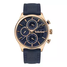 Reloj De Mujer Timberland Sheafe Tdwlf2104004 De Cuero Color De La Correa Azul Oscuro Color Del Bisel Dorado Color Del Fondo Azul Oscuro