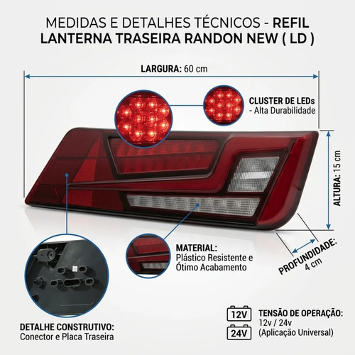 Refil Da Lanterna Traseira Randon New Após 2023 Lado Direito Direito/passageiro Vermelho Direito — foto 4