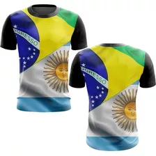Camiseta Camisa Brasil Arte Trajes Argentina Seleção Time Hd