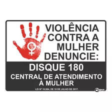 Kit 5 Placas Adesivas Denuncie Violência Mulher Lei 16684