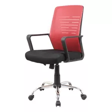 Silla Oficina Sillón Ejecutivo Ergonómico Regulable - Manila Color Negro Con Rojo