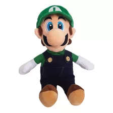 Luigi Mario Bros Peluche 38cm De Pie Bordado Pantalón Drill