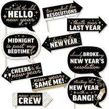 Funny Hello New Year Nye Party Photo Booth Props Kit 10...