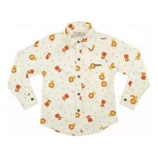 Camisa Infantil Look Jeans Manga Longa Estampada