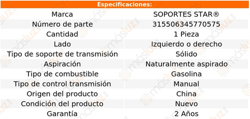 1- Soporte Transmisin Izq/der Ck L6 3.5l 46 S Star Foto 2