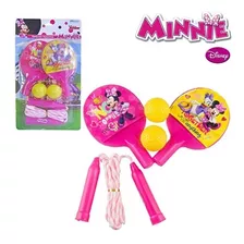 Kit Raquete Ping Pong E Corda Infantil Minnie Disney