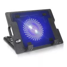 Suporte Base Cooler Notebook 9 À 17 Polegadas Inclinável Led Cor Preto Cor Do Led Azul