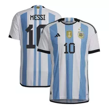 Remera Fútbol Argentina Messi 10 Campeón 2022 - 3 Estrellas