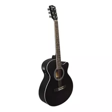 Guitarra Jumbo Electroacustica Color Negro Mate Marca Rmc