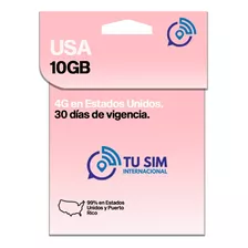 Sim Card Usa Estados Unidos 10 Gb Navegacion Total Prepago