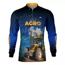 Camisa Agro Fazenda Brk Made In Agro Pecuária Com Uv 50+