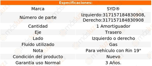 1_ Amortiguador Gas Trasero Izq O Der Fusion 2013/2020 Syd Foto 2