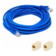 Kit Cabo Rede Internet Rj45 Lan Utp Cat5 10 Metros +2 Emenda