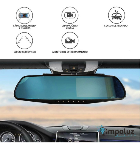 Camara De Reversa En Espejo Retrovisor Vision Atras Adelante Foto 5