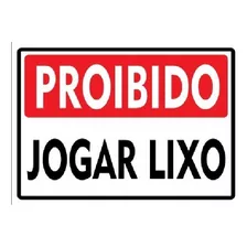 Placa Proibido Jogar Lixo Pvc 30cm X 20cm