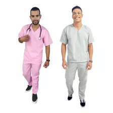 Pijama Cirúrgico Kit 2 Não Amassa Seca Rápido Scrub M/c