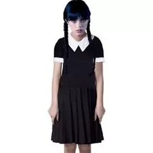 Vestido Fantasia Wandinha Addams Infantil