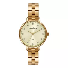 Relogio Mondaine Feminino Dourado Com Pedrinhas Strass Luxo